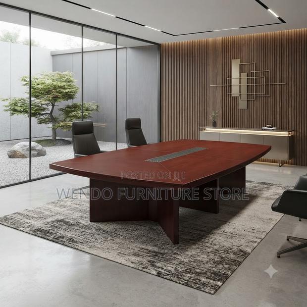 Boardroom Table; 2.4 Meters Mahogany Executive Boardroom Table - thumbnail 5