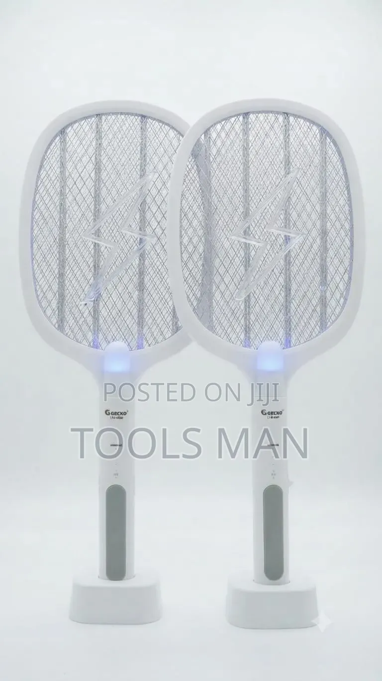 GECKO Rechargeable Mosquito Racket With UV Light Dock.