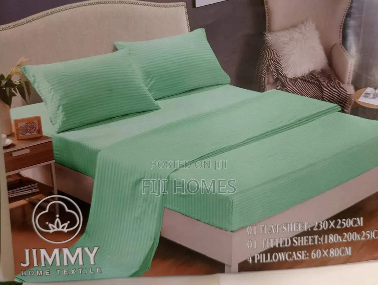 Coloured Stripped 6pc Mattress Cover