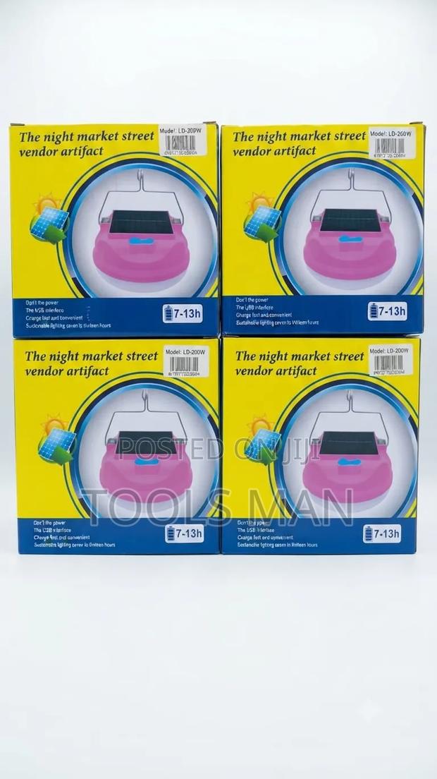 200W Solar LED Emergency Light - Night Market Camping Bulb.