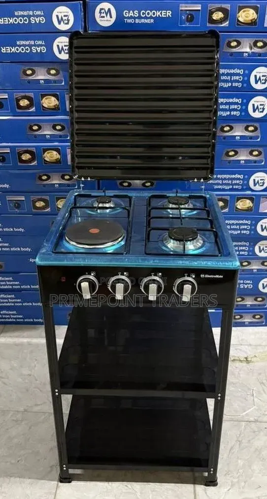 Electromate 3+1 Standing Cooker With Storage Shelves Efficient Spac