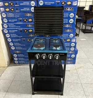 Electromate 3 Gas + 1 Electric Standing Cook Storage Shelves