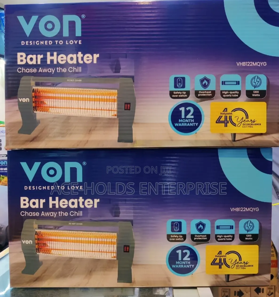 Von Quartz Bar Room Heater - 1200watts