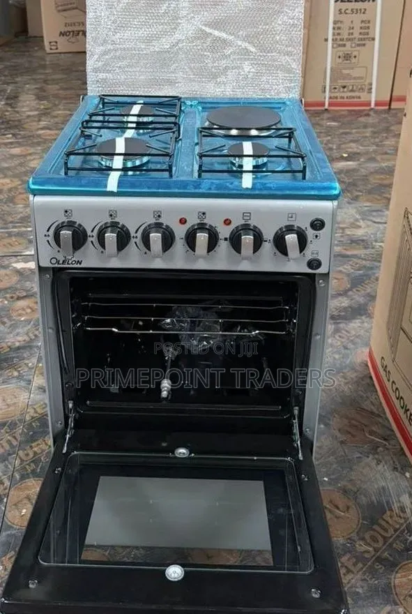 Olelon Free Standing 3 Gas + 1 Electric Cooker – Stylish Versatile