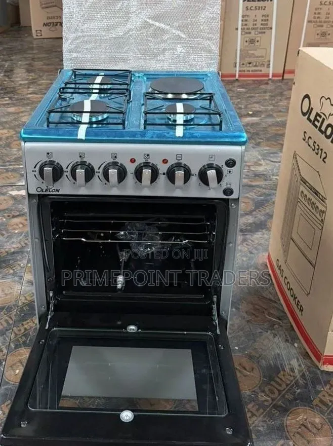 Silver Olelon 3 Gas Burner + 1 Electric Free Standing Cooker 50*55