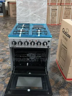 New Silver Olelon 3+1 Free Standing Gas Cooker With Electric Hotplat