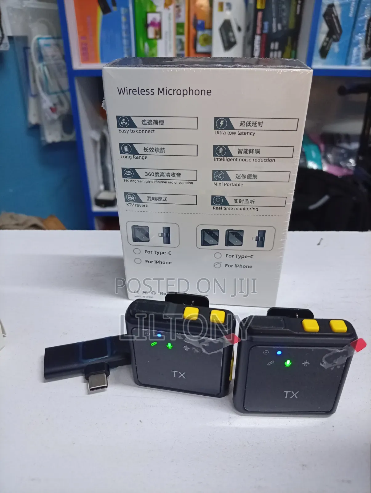Type C Wireless Microphone With Monitoring Jack