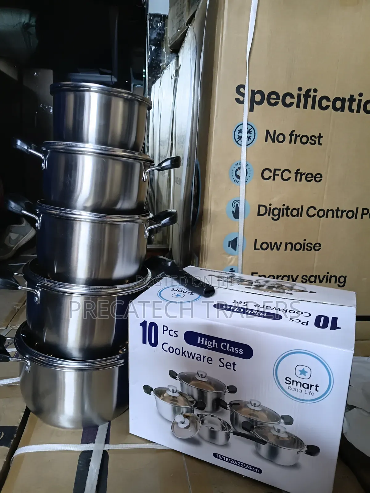 Cookware Set 10PCS Stainless Steel Pots With Glass Lids