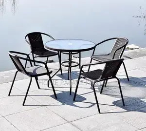 Outdoor Set: 5 Piece Breathable Backrest Family Outdoor Set