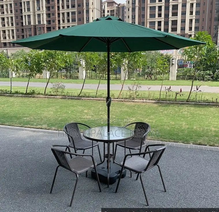 Outdoor Set: 5 Piece Breathable Backrest Family Outdoor Set