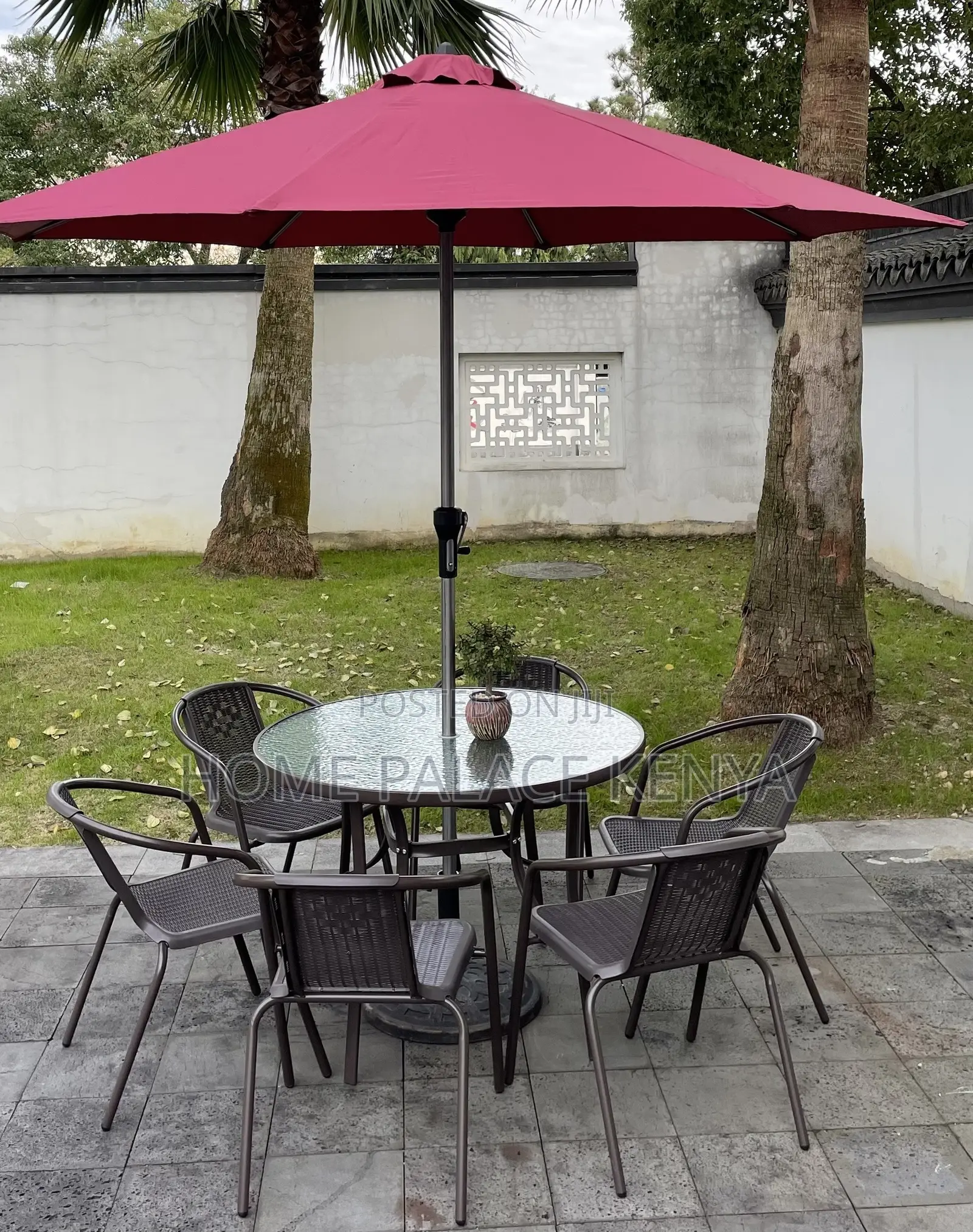 Outdoor Set: 5 Piece Breathable Backrest Family Outdoor Set