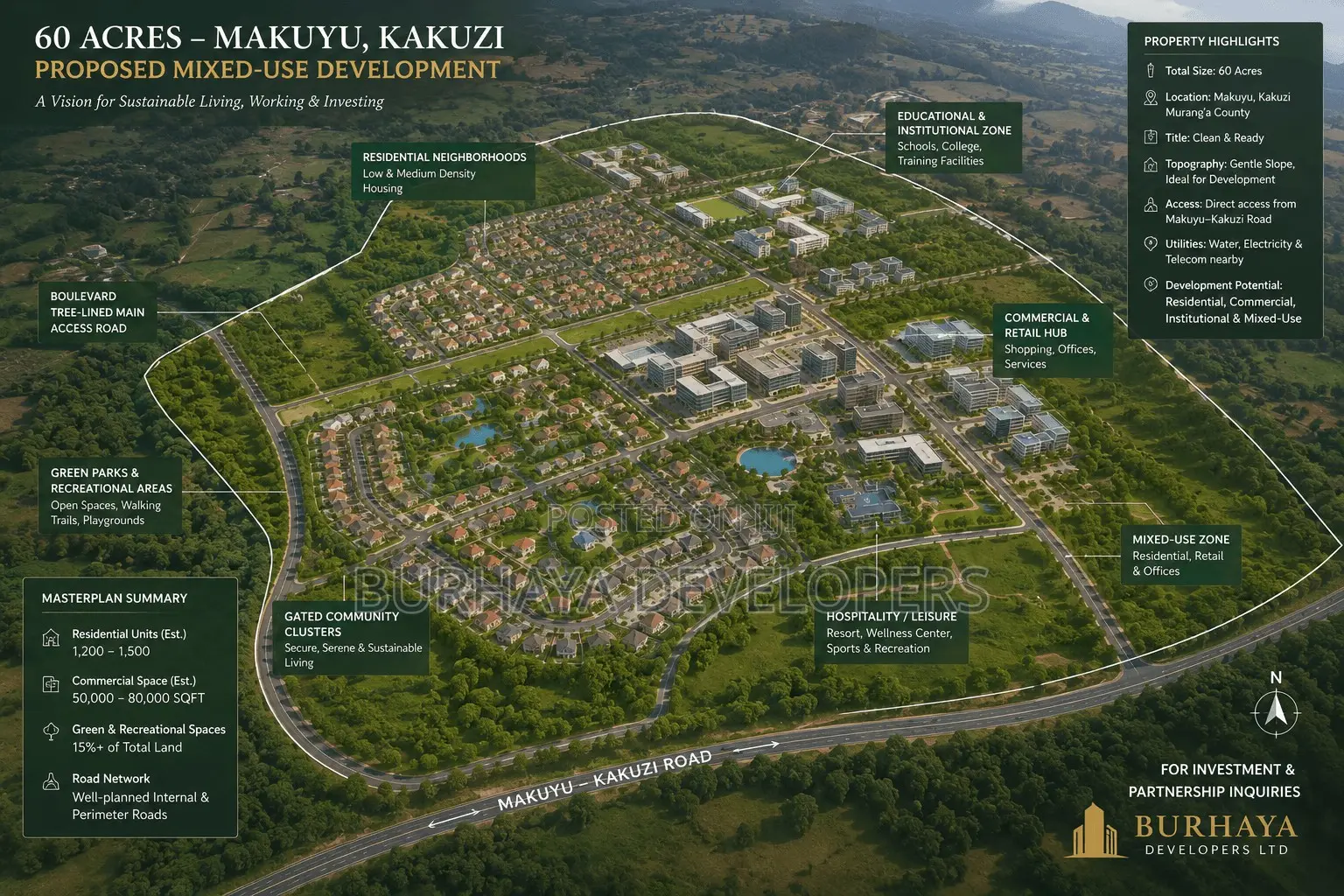 60 Acres Prime Land for Sale – Makuyu, Murang’A County