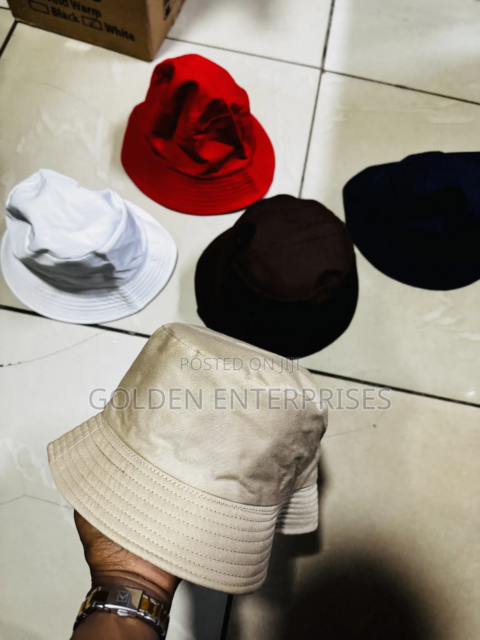 Beige Double Sided Bucket Hat