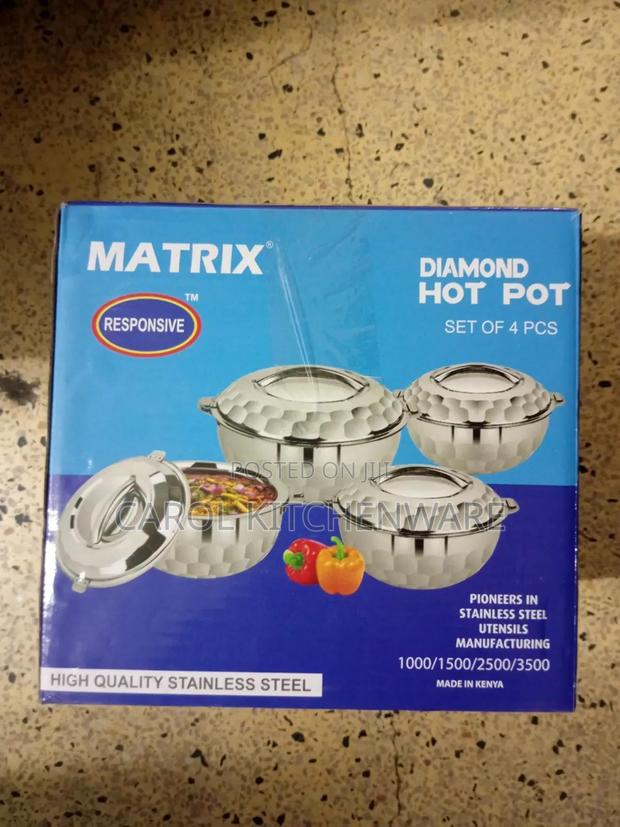 4 PC Stainless Steel Hot Pot / 4 PC Matrix Hot Pot