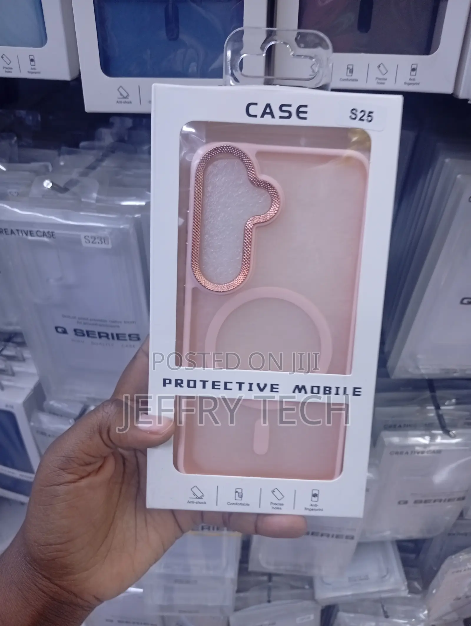 S Galaxy S25 Light Pink, Semi-Transparent Magnetic Protective Case
