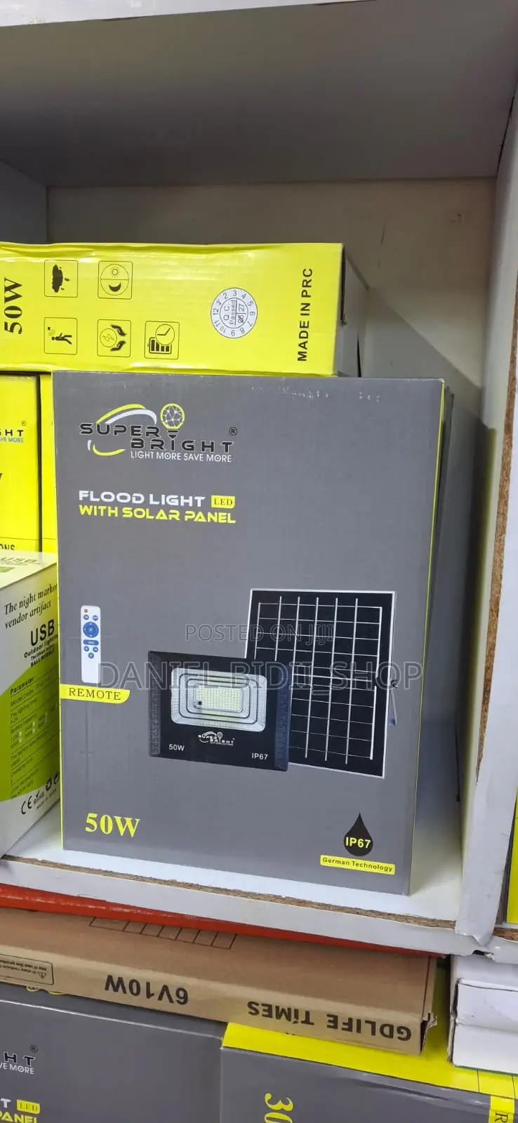 Super Bright 50 Watts Solar Floodlight With Solar Panel