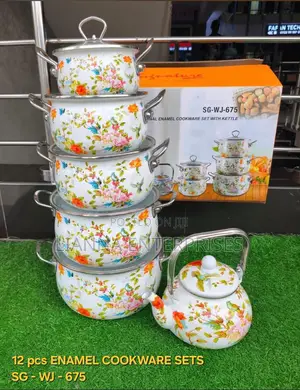 12pieces Enamel Cookware Set With Kettle