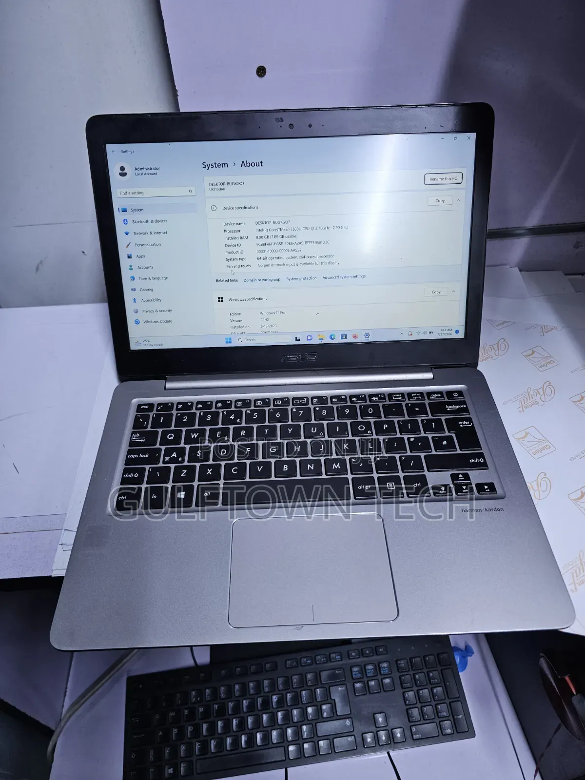 Laptop Asus 8GB Intel Core i7 SSD 256GB
