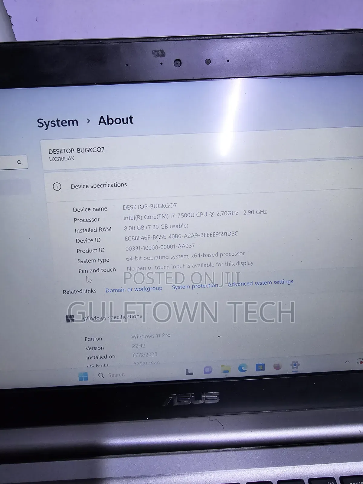 Laptop Asus 8GB Intel Core i7 SSD 256GB