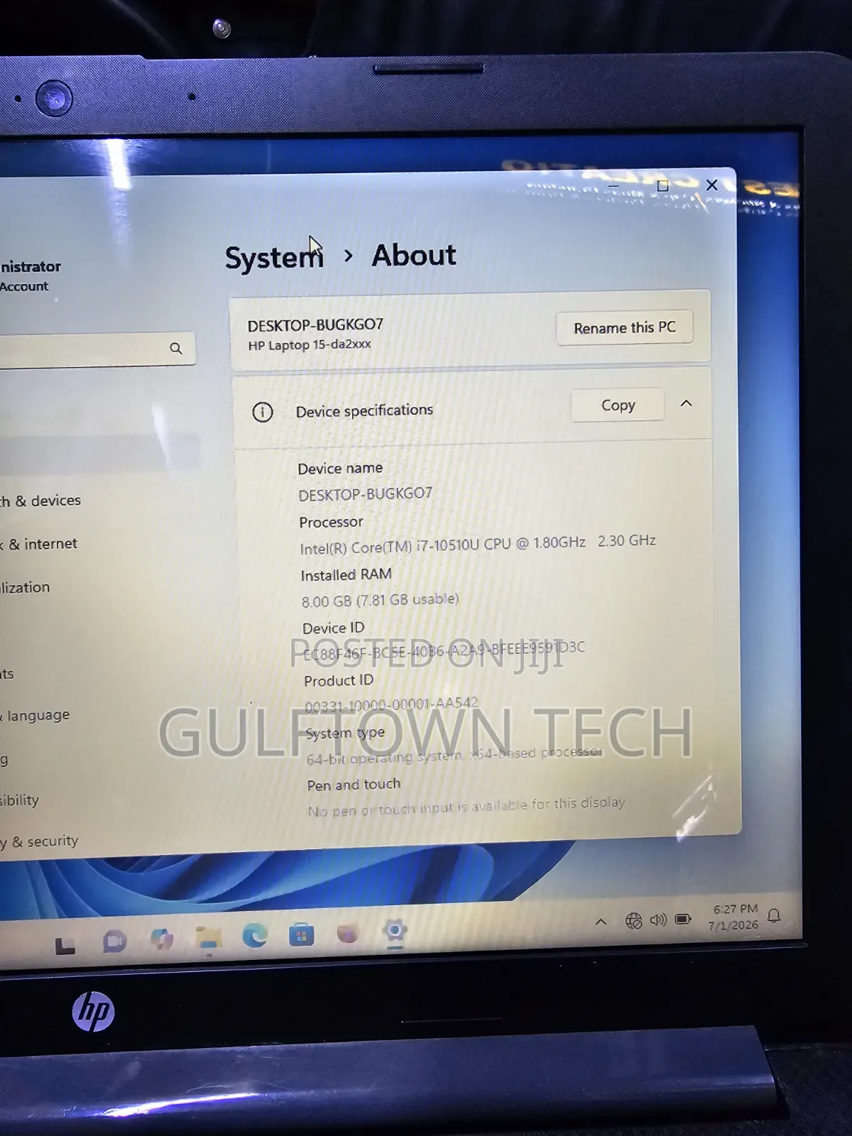 Laptop HP 15 8GB Intel Core i7 HDD 500GB