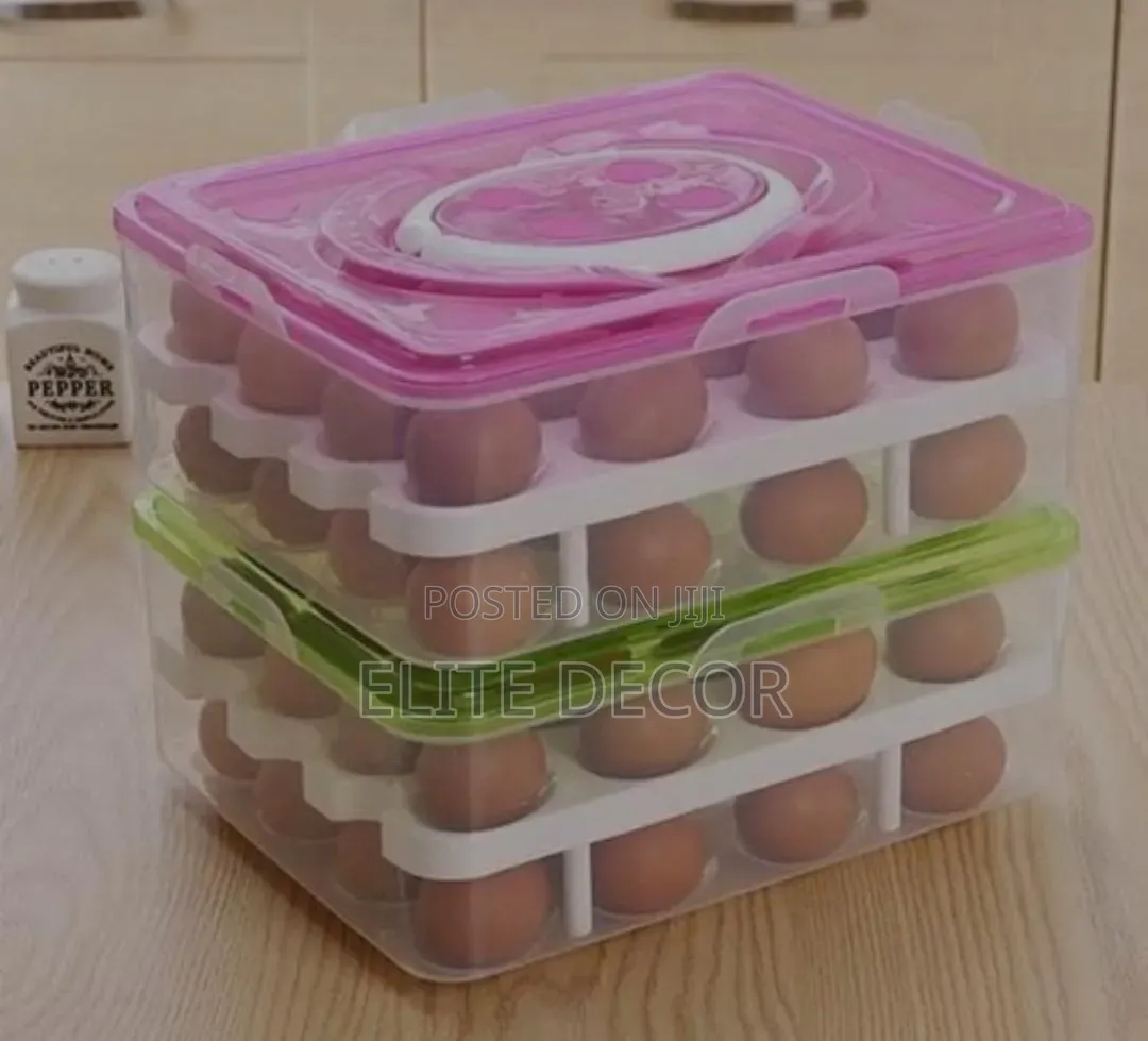 2-Layer 32-Egg Storage Organizer Tray for Refrigerator