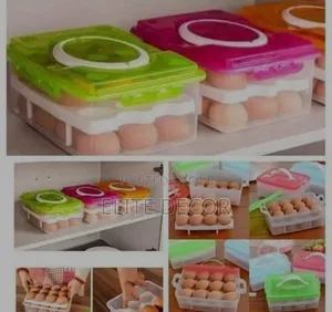 2-Layer 32-Egg Storage Organizer Tray for Refrigerator