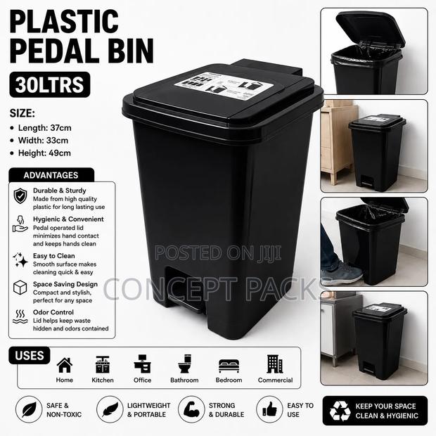 NEL Pedal Bin – 30 Litres (Plain) - thumbnail 3