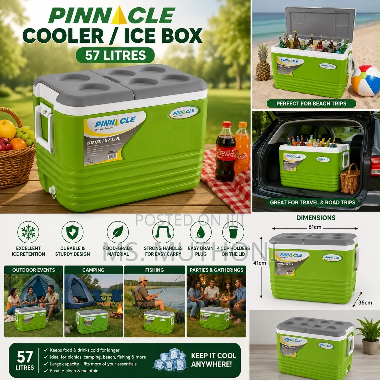 Pinnacle 57-Liter Heavy-Duty Ice Chest /Cooler Box