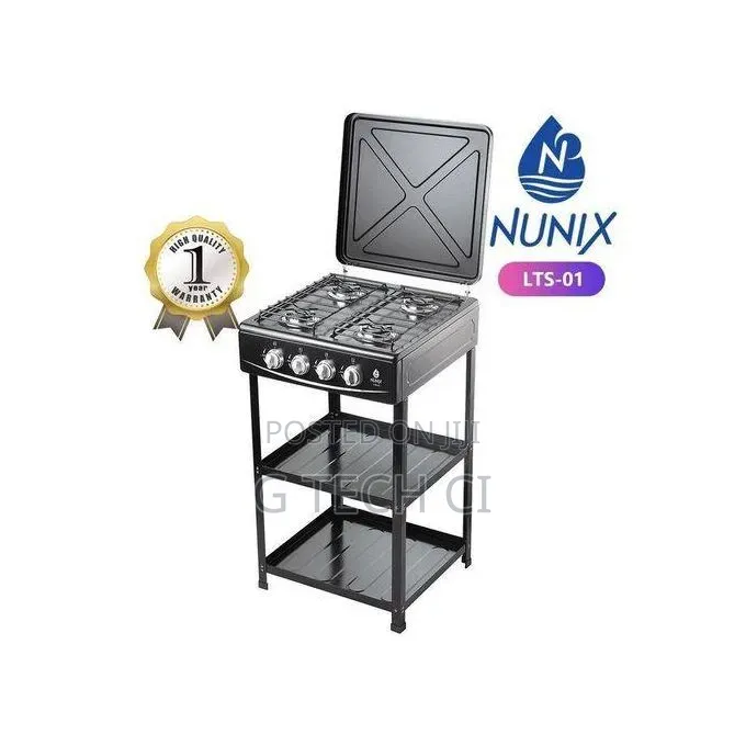 Nunix 4 Burner Full Gas Table Top Cooker With Shelves