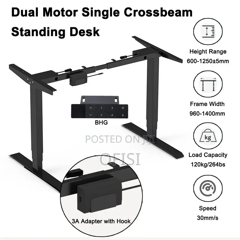 Office Desk; 180cm Height Adjustable Electric Desk