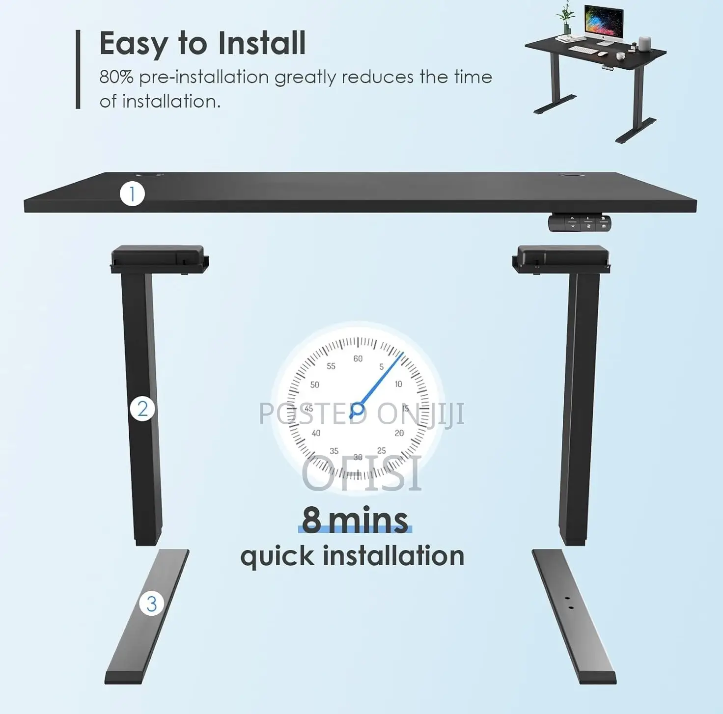Office Desk; 180cm Height Adjustable Electric Desk