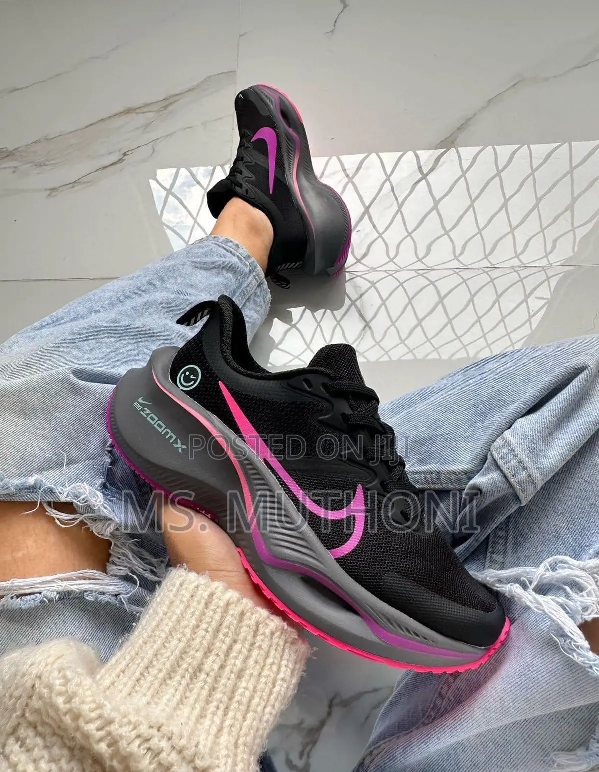 The Nike ZoomX Smiley Black-Pink Sneakers Size 37-42