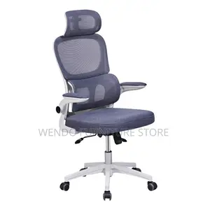 Office Chairs; Orthopedic White Office Chair With Flip Up Armrest