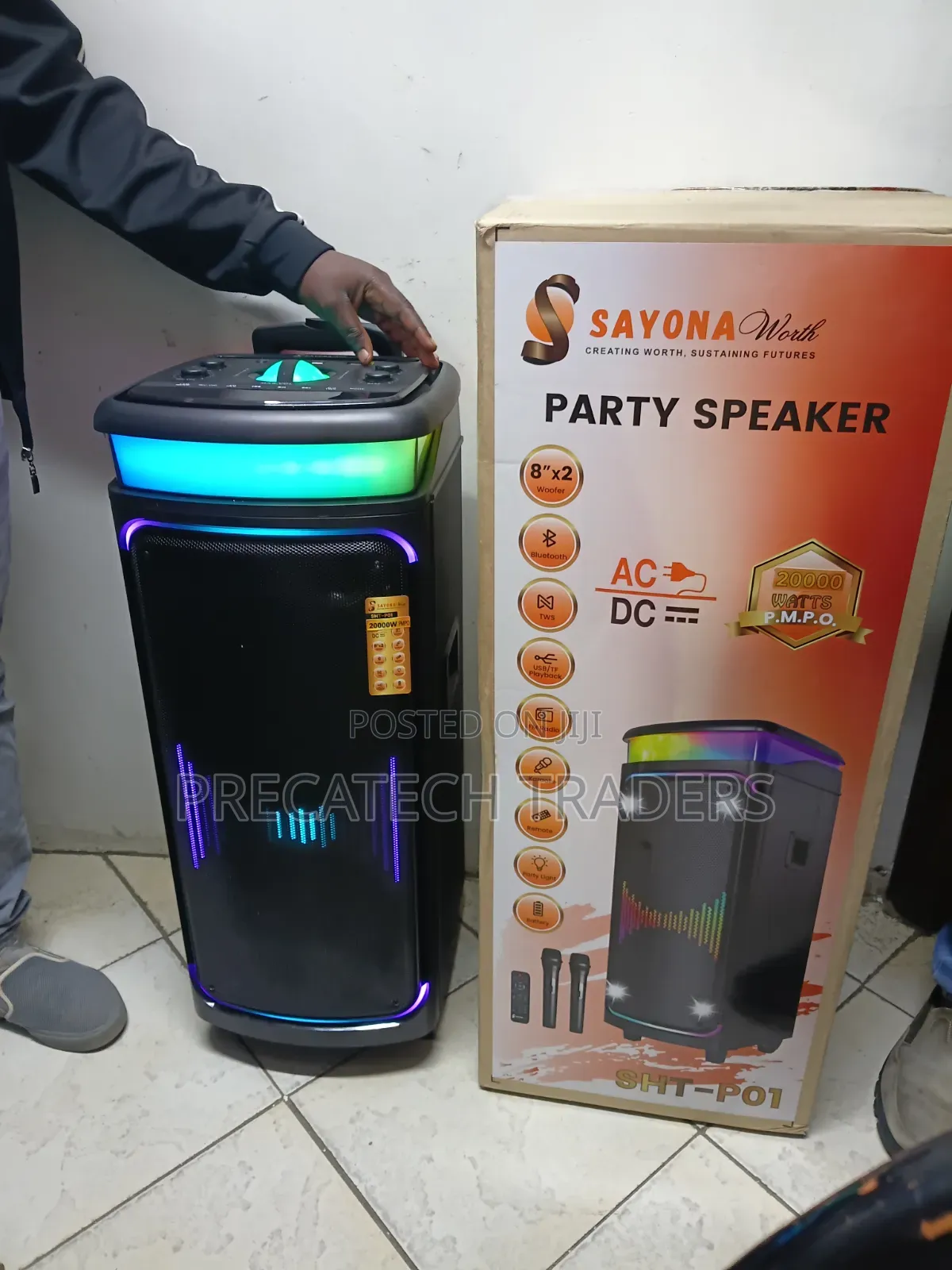 Sayona 12000W Party Speaker With Wireless Microphones