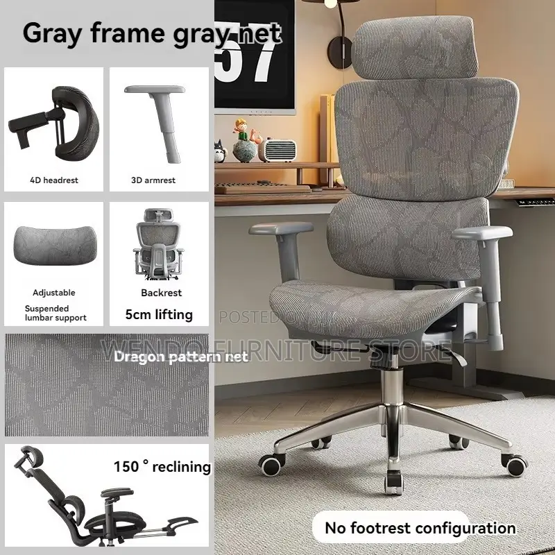 Office Chairs; White Orthopedic Office Chairs With Adjustable Footrest