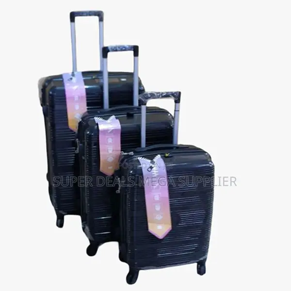 Spacious 3 in 1 Unbreakable Rubber Suitcase Briefcase Travel Bags