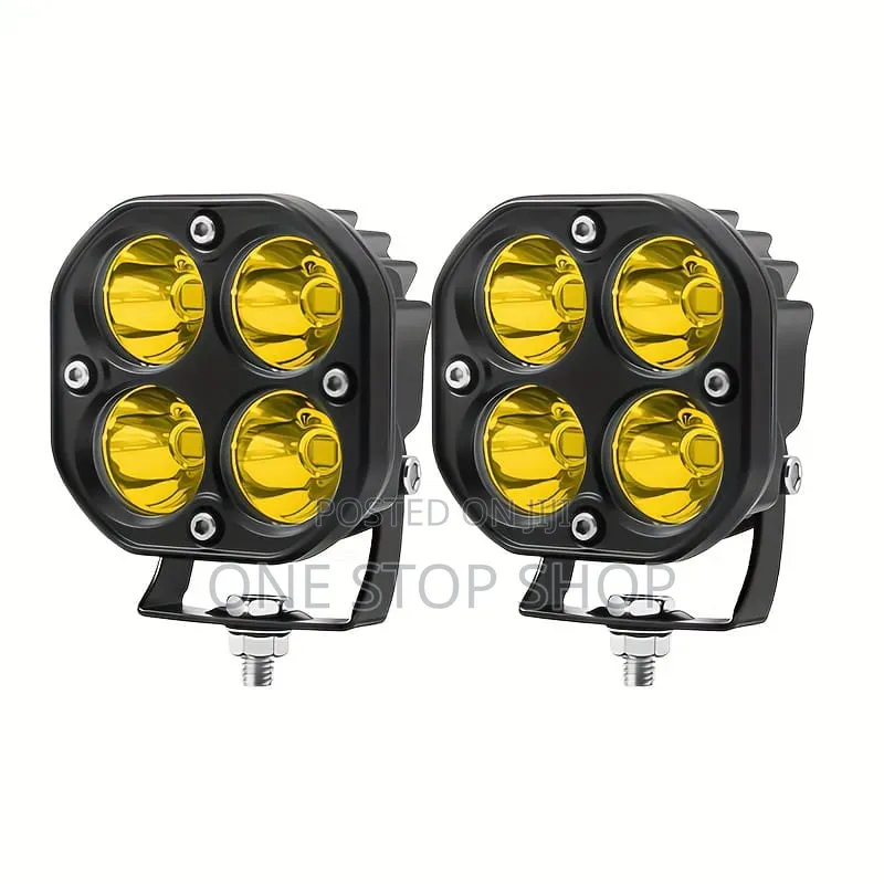2pc Yellow Spot Lense 4" Fog Lights Improves Visibility