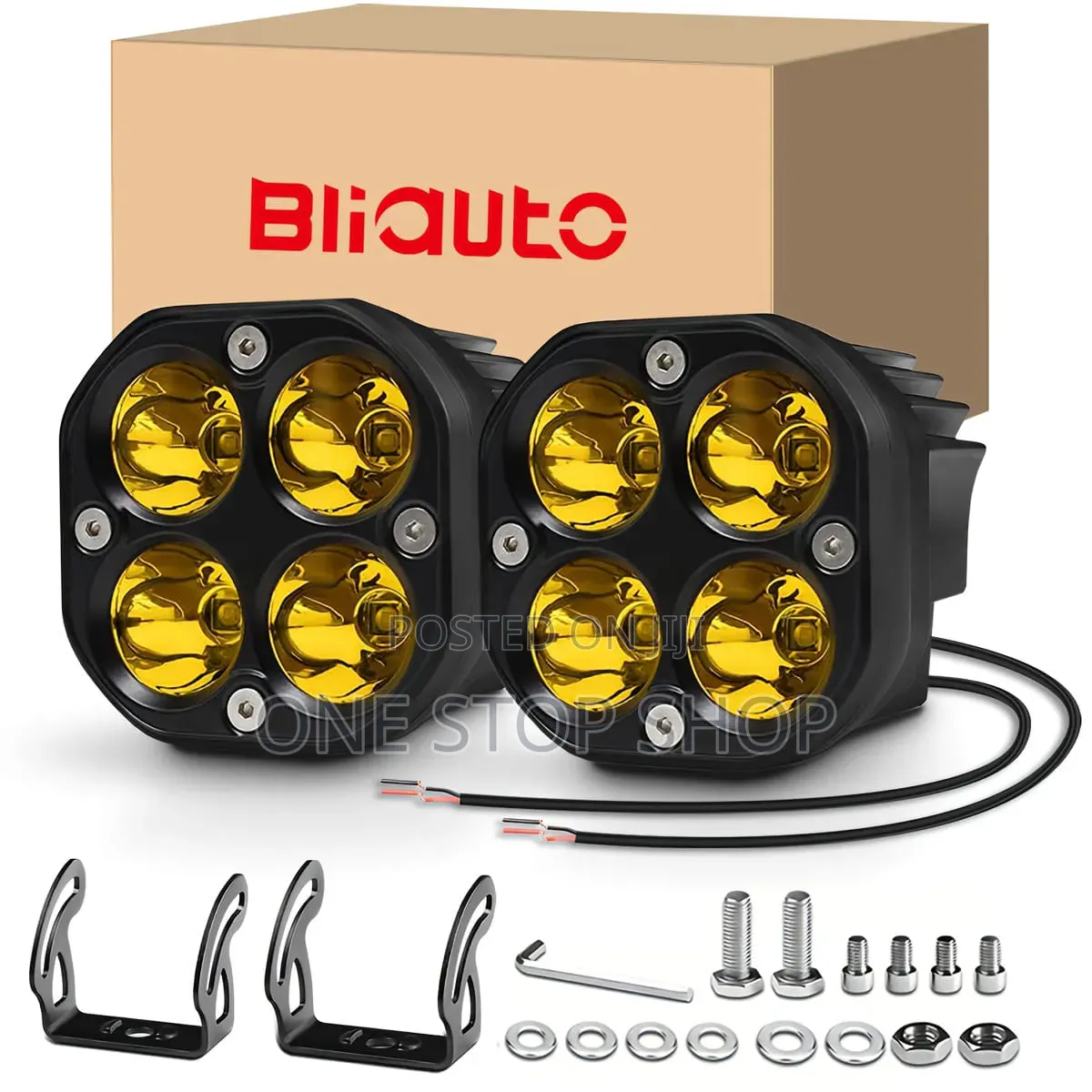 2pc Yellow Spot Lense 4" Fog Lights Improves Visibility