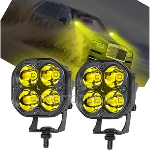 Yellow/Amber Spotless Beam Work Led Lights With Mounting Bracket