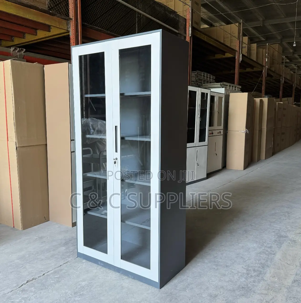 Lockable Full Glass Filling Office Cabinet