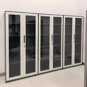 Lockable Full Glass Filling Office Cabinet