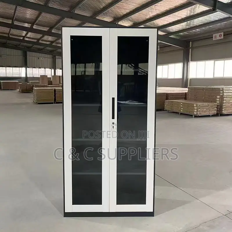 Lockable Full Glass Filling Office Cabinet