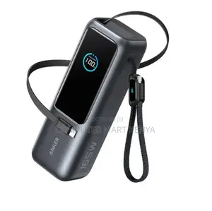 Anker Power Bank (25,000mAh, 165W, Built-in Retractable Cables) –Black