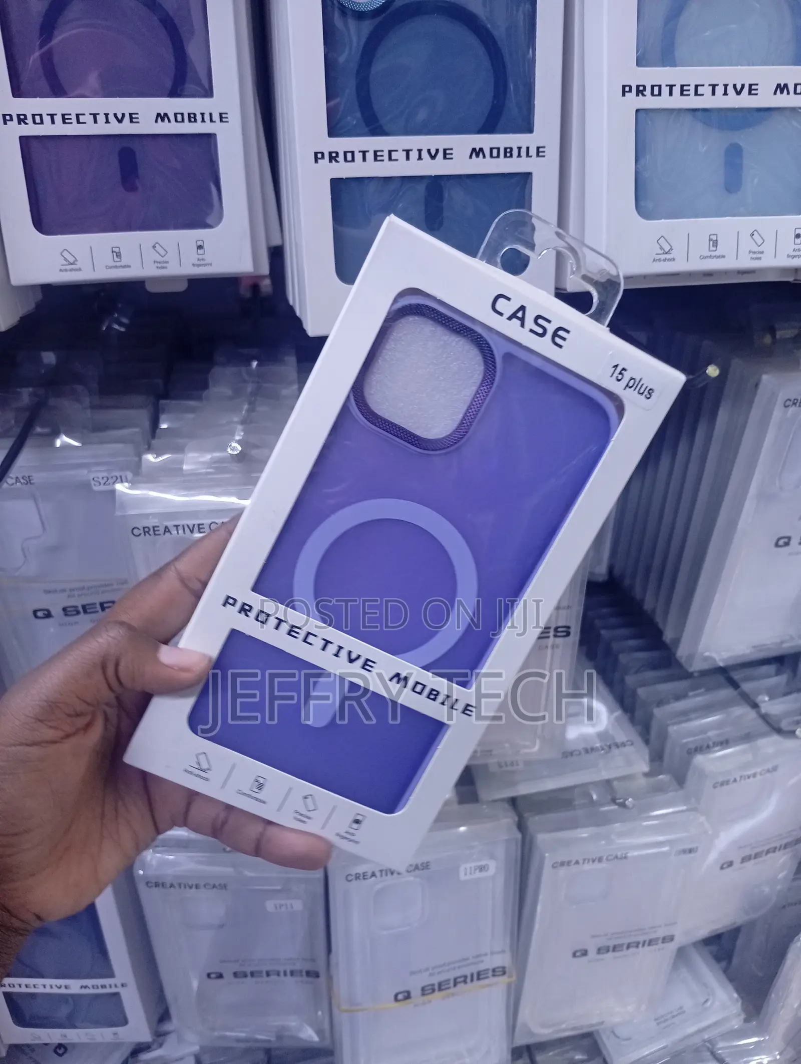 iPhone 15 Plus Purple Translucent Magnetic Case