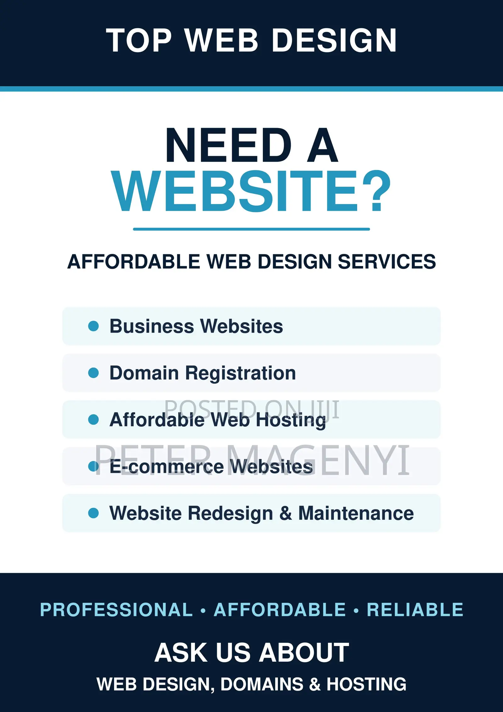 Affordable Website Design, Domain and Hosting Services