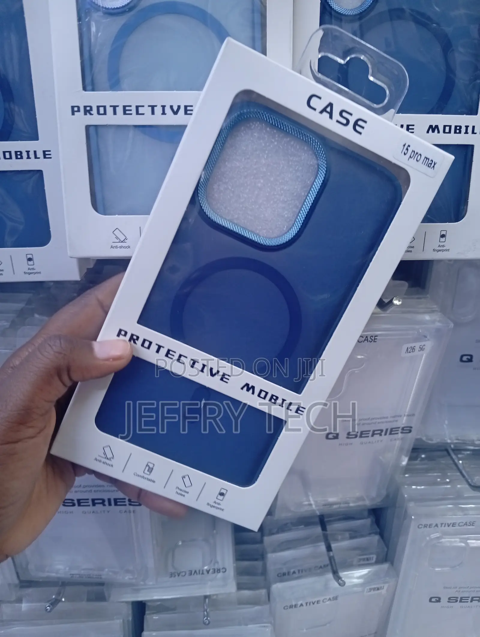iPhone 15 Pro Max Matte Dark Blue Protective Mobile Phone Case