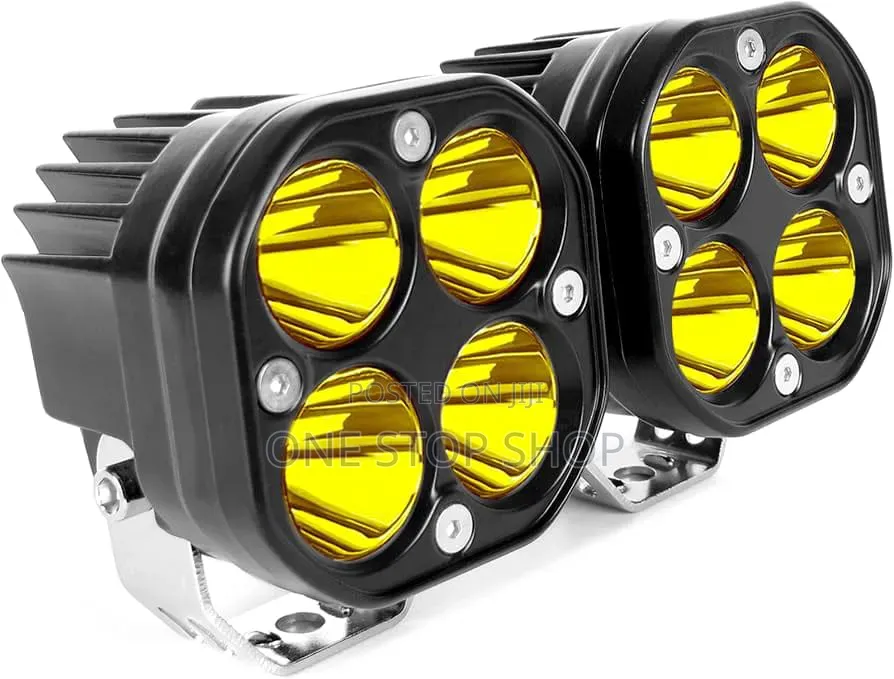 2pc Yellow Lens Fog Lights Water/Dust Proof Best for Low Visibility
