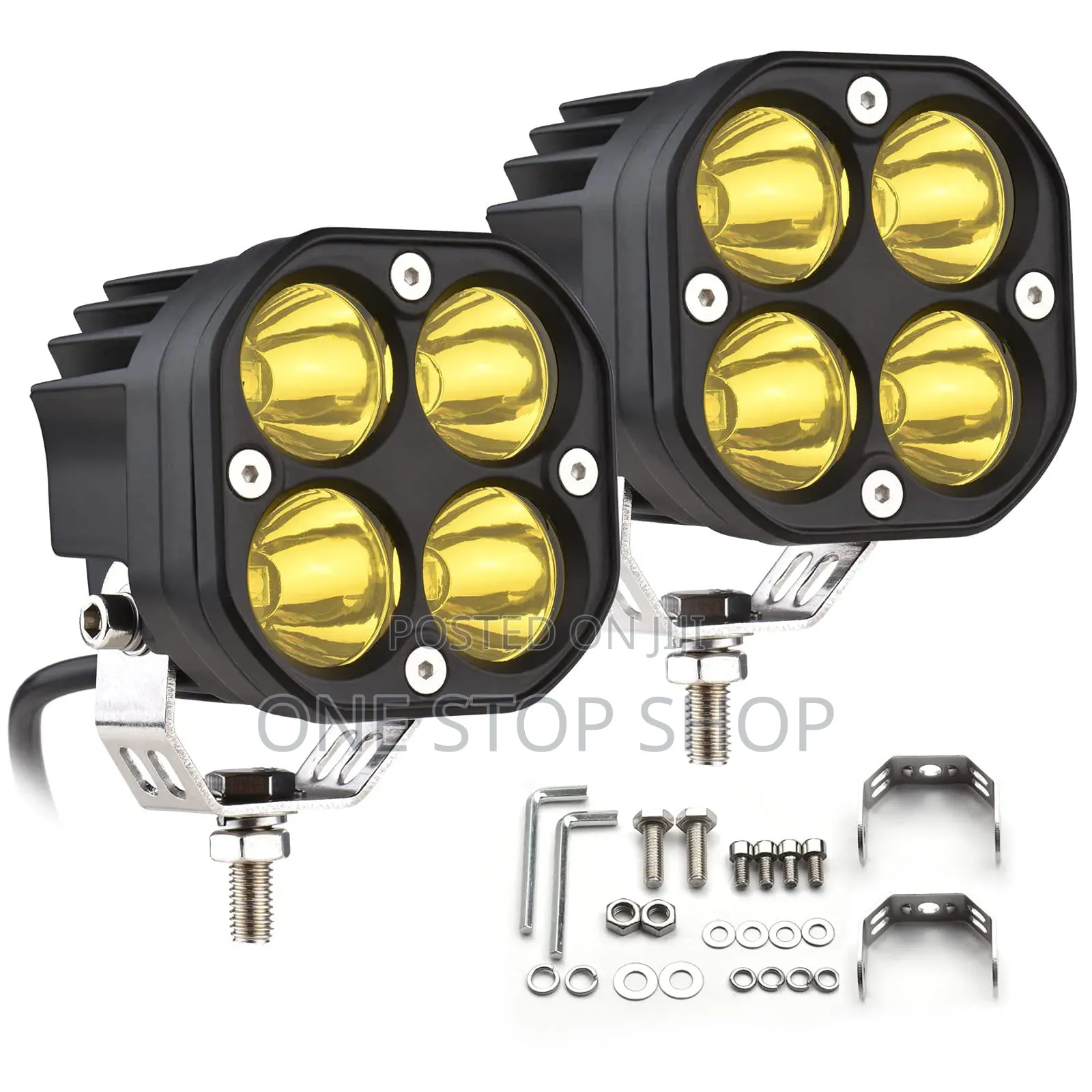 2pc Yellow Lens Fog Lights Water/Dust Proof Best for Low Visibility