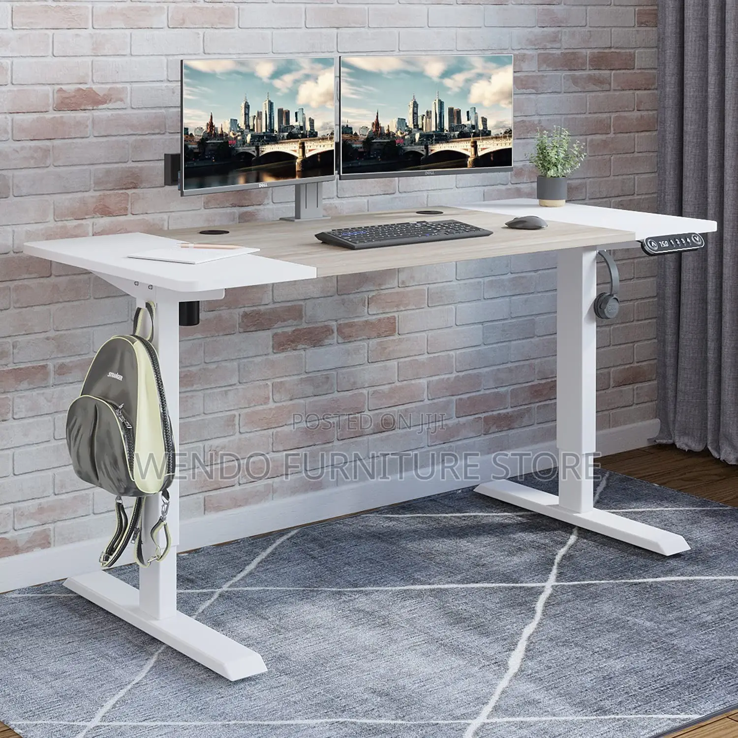 Office Desk; 1.6m Home Office Ergonomic Adjustable Desk With Motor