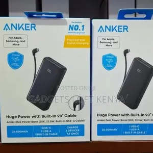 Anker High-Capacity Power Bank With Built-in 90° Cable